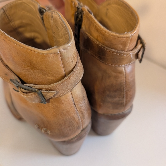 🥰GUC Bed Stu Isla Distressed Leather Zip Side Ankle Booties, Honey Tan, 6 - Picture 10 of 16
